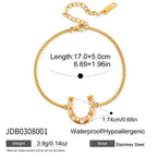 Zircon Necklace Oil Drop Earrings Horseshoe Series Bracelet Stainless Steel Jewelry