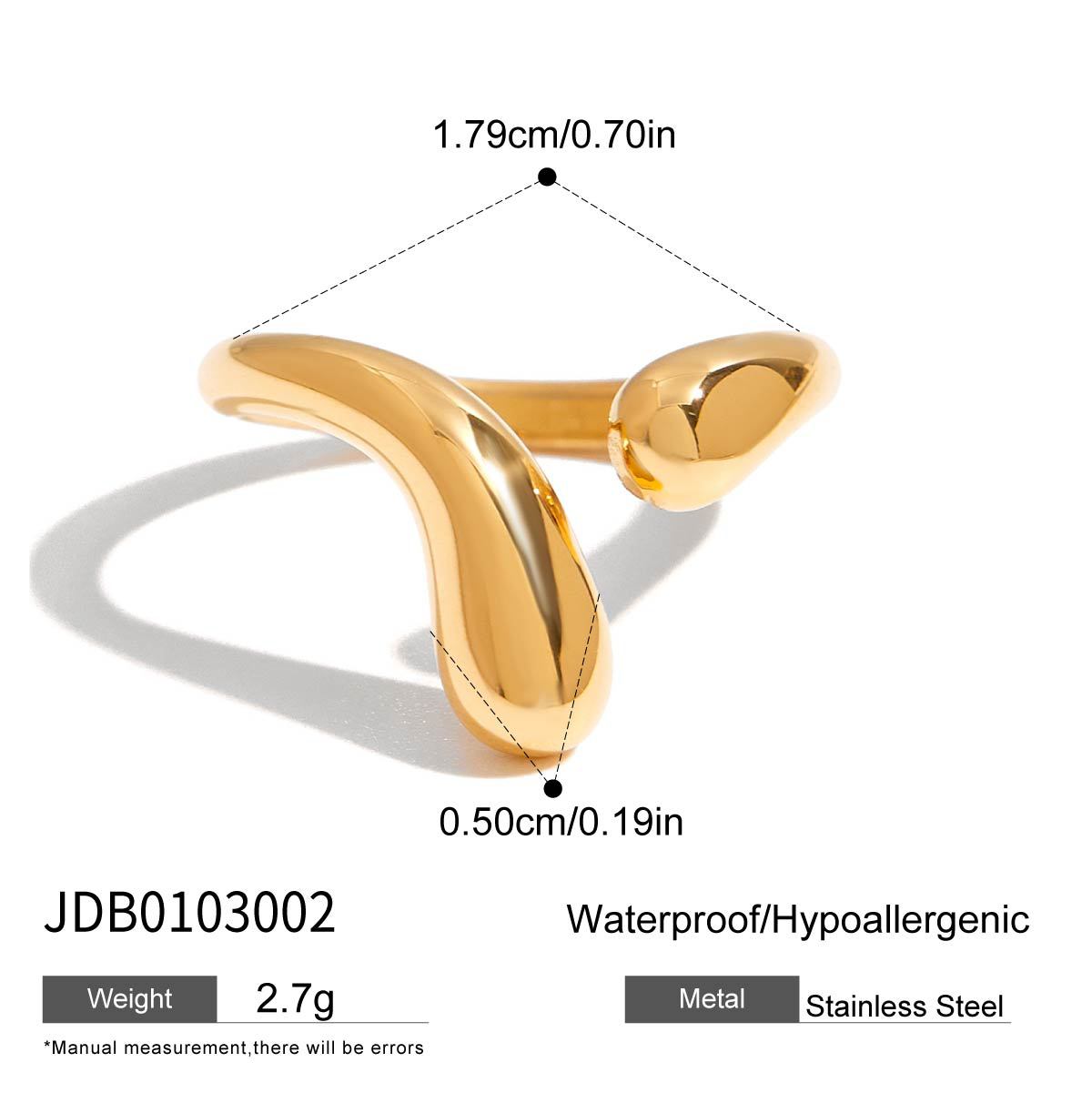 Water Drop Ring Non-Fading Jewelry rings Stainless Steel Jewelry