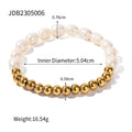 Freshwater Pearl Beaded Gold-Plated Stainless Steel Chain Bracelet — jewelry construction