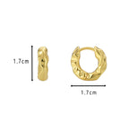 E0578 Exaggerated Design Concave-Convex Surface Gender-Neutral Earrings Wrinkled Irregular Texture Ear Buckle