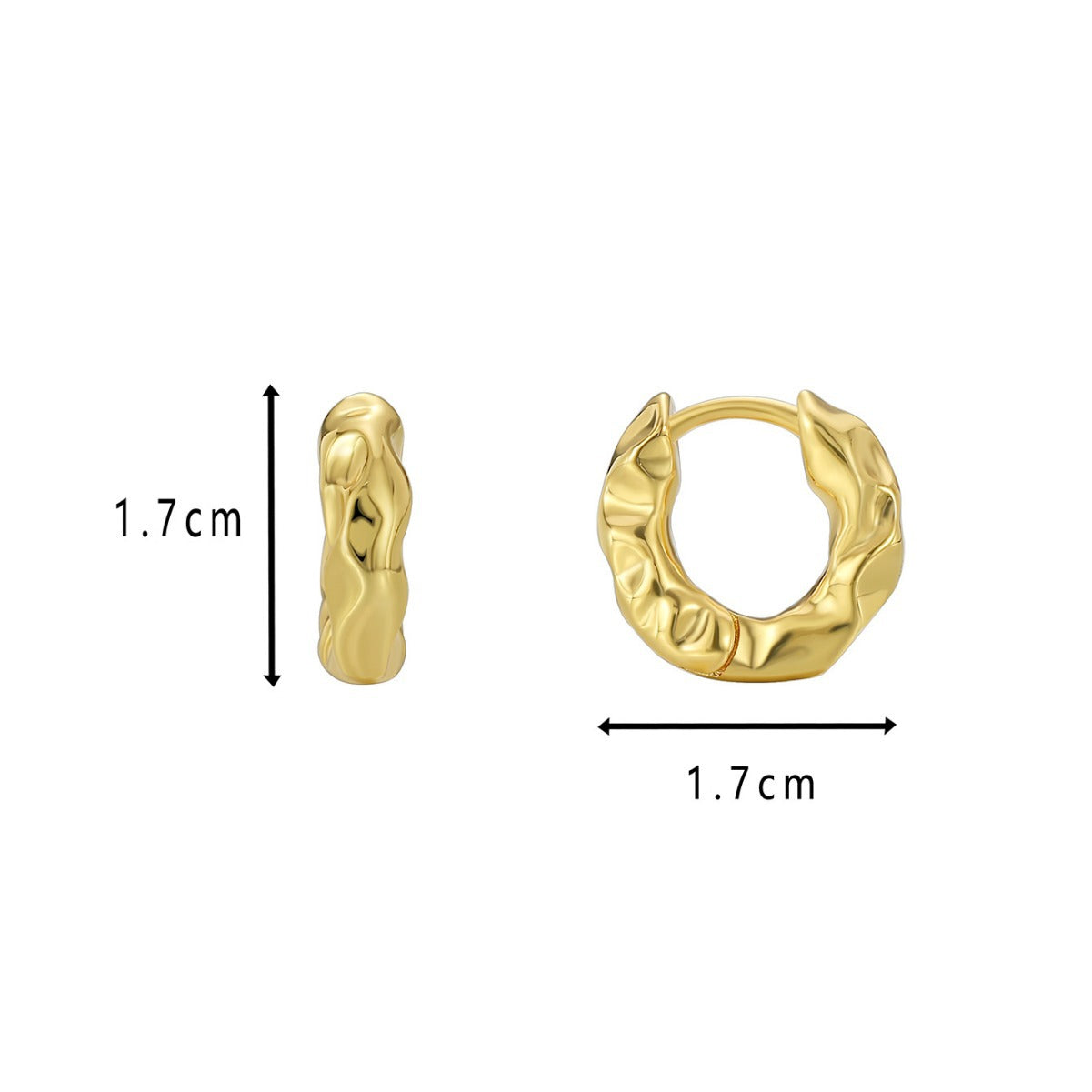 E0578 Exaggerated Design Concave-Convex Surface Gender-Neutral Earrings Wrinkled Irregular Texture Ear Buckle