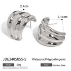 2H Exaggerated Earrings Fashion Design Ear Jewelry Stainless Steel Stud Earrings Accessories