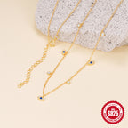 S925 Sterling Silver Devil Eye Zircon Collarbone Necklace