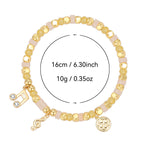 B0282 Musical Note Inlaid Zircon Fashion Beaded Bohemian Chalcedony Bracelet