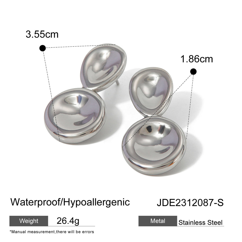 Zircon Earrings Vintage Stainless Steel Jewelry for Women Non-Fading