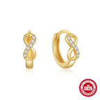 925Sterling Silver Micro Pave Zirconia8Twisted Shape Earrings Hoop Hot Sale Infinity Symbol Ear Clips Ear Jewelry