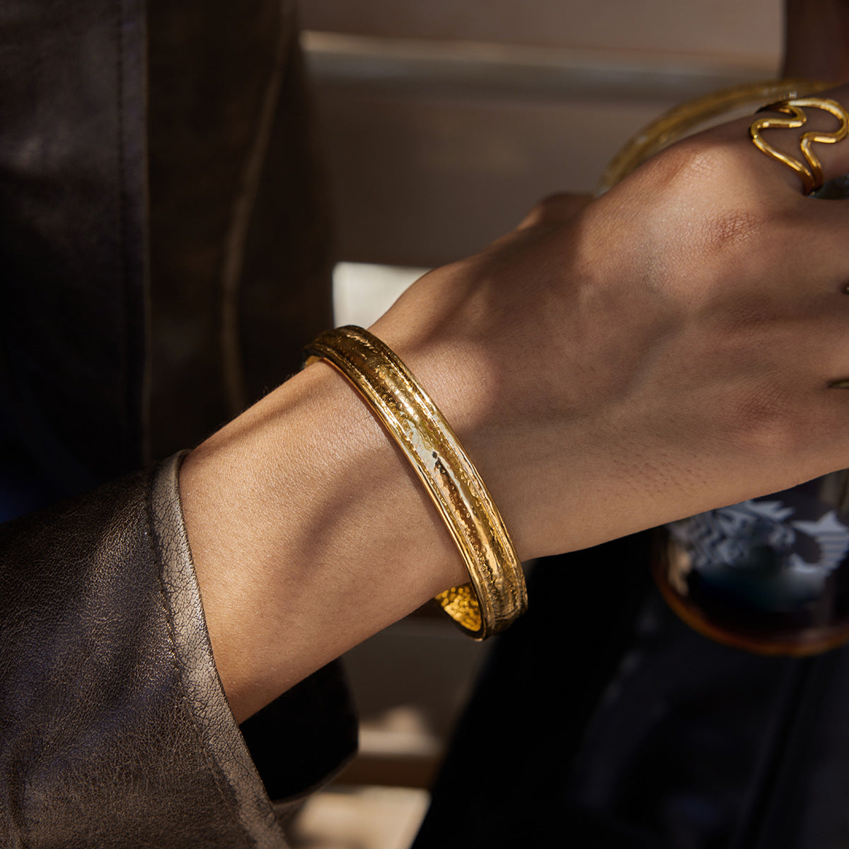 2H Line Ring Non-Fading Bracelet18k gold Stainless Steel Jewelry for Women rings