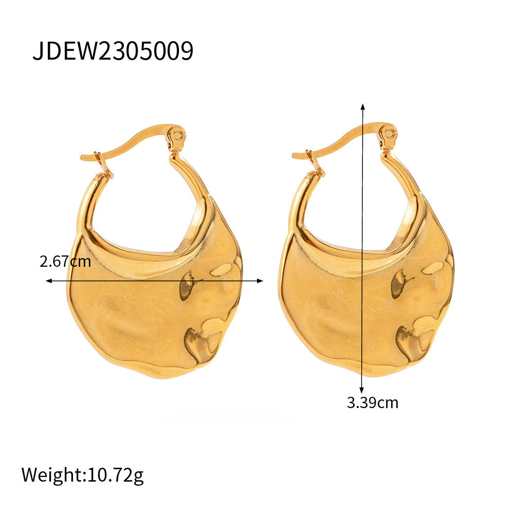 2H Fashionable Simple  Earrings Studs 18K Gold Stainless Steel Geometric Earrings Jewelry for Women