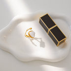 2H Imitation Pearl Heart Ring Non-Fading Stainless Steel Jewelry