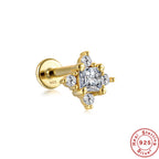 S925Sterling Silver Butterfly Inlaid Diamond Pearl Spiral Ear Cuff Hot Sale16G Flat Head Piercing Ear Cuff Jewelry