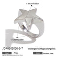 Gold-Plated Stainless Steel Ring with Star Detail — alternate product view — jewelry finish and design detail