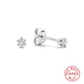 925 Sterling Silver Geometric cubic zirconia Stud Earrings Sparkling — product style photo 12 — jewelry finish and design detail
