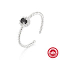 Cubic Zirconia Geometric 925 Sterling Silver Ring — top view — jewelry finish and design detail