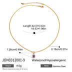 2H Stainless Steel Heart Layered Necklace Collarbone Chain Non-Fading Jewelry