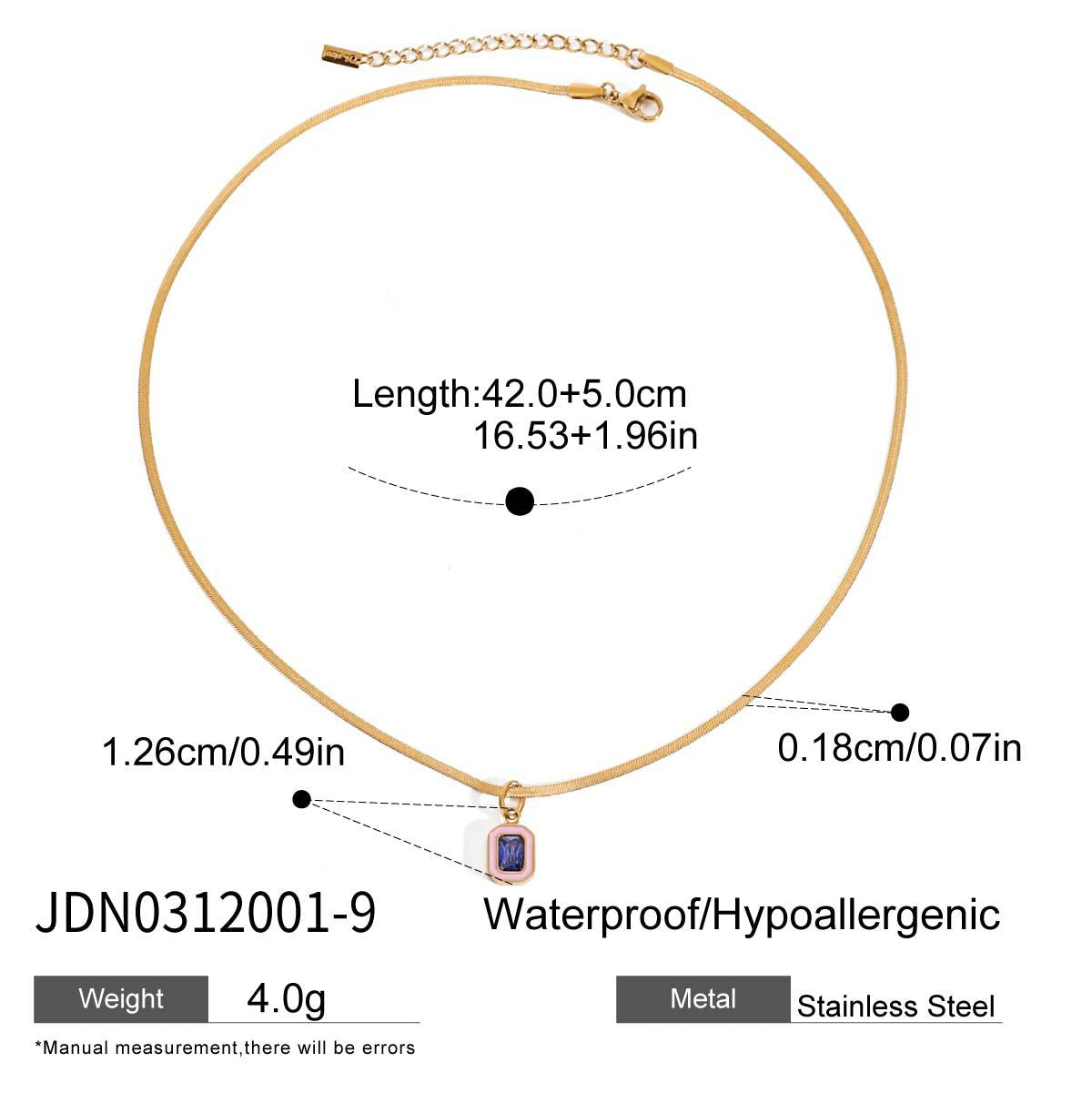 2H Stainless Steel Heart Layered Necklace Collarbone Chain Non-Fading Jewelry