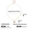 18K Gold-Plated Bow Cubic Zirconia Pendant Stainless Steel Necklace — jewelry construction