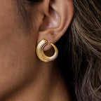 2H Rib C Shaped Earrings Earrings Non-Fading Stainless Steel Jewelry for Women