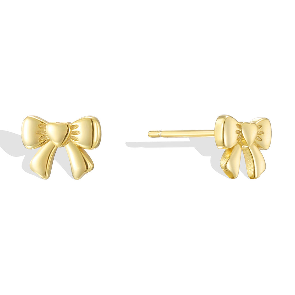 SE0318 S925Dongdaemun Retro Bowknot Stud Earrings Fashion Earrings