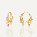 SE0245 S925Silver Ferris Wheel Hoop Earrings with Zircon Inlay Pure Silver Ear Jewelry