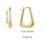E0297 Triangle Earrings for Women Copper Plated Real Gold French Style Geometric Minimalist Ear Clips Versatile Ear Jewelry