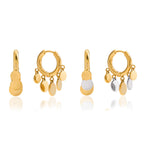 2H Color Block Round Tassel Earrings Hoop Stainless Steel Earrings Non-Fading