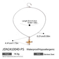 Gold-Tone Cross Enamel Pendant Stainless Steel Necklace with a pendant design profile