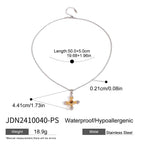 2H Stainless Steel Color Block Cross Necklace Collarbone Chain Jewelry