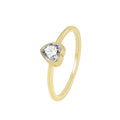 Gold-Plated Heart-Shaped Zircon Ring — surface finish detail