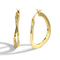 Gold-Plated Brass Twisted Asymmetric Hoop Earrings — Sculpted Detail for private-label fashion jewelry buyers