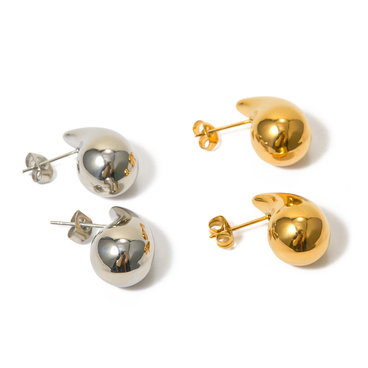 2H 18K Gold Stainless Steel Small Water Drop Earrings2025New Trendy Elegant  Earrings