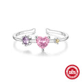 Heart Petal 925 Sterling Silver Open Ring — design contour — alternate angle 2 — jewelry finish and design detail