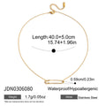 Cubic Zirconia Paperclip Link Gold-Tone Stainless Steel Paperclip Chain Necklace with a chain design profile