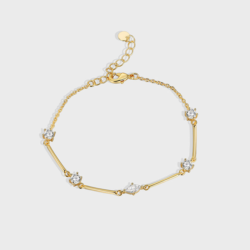 B0079 Brass Gold Plated Zircon Women's Jewelry Gentle and Exquisite Design