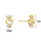 SE0271 Crown Heart Earrings for Women925Sterling Silver Ear Piercing Earrings Design Sense Ear Jewelry