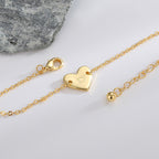 B0182  Korean Version Fashion Simple Heart-shaped Bracelet for Women gold Love Heart26Minimalist Letter Style