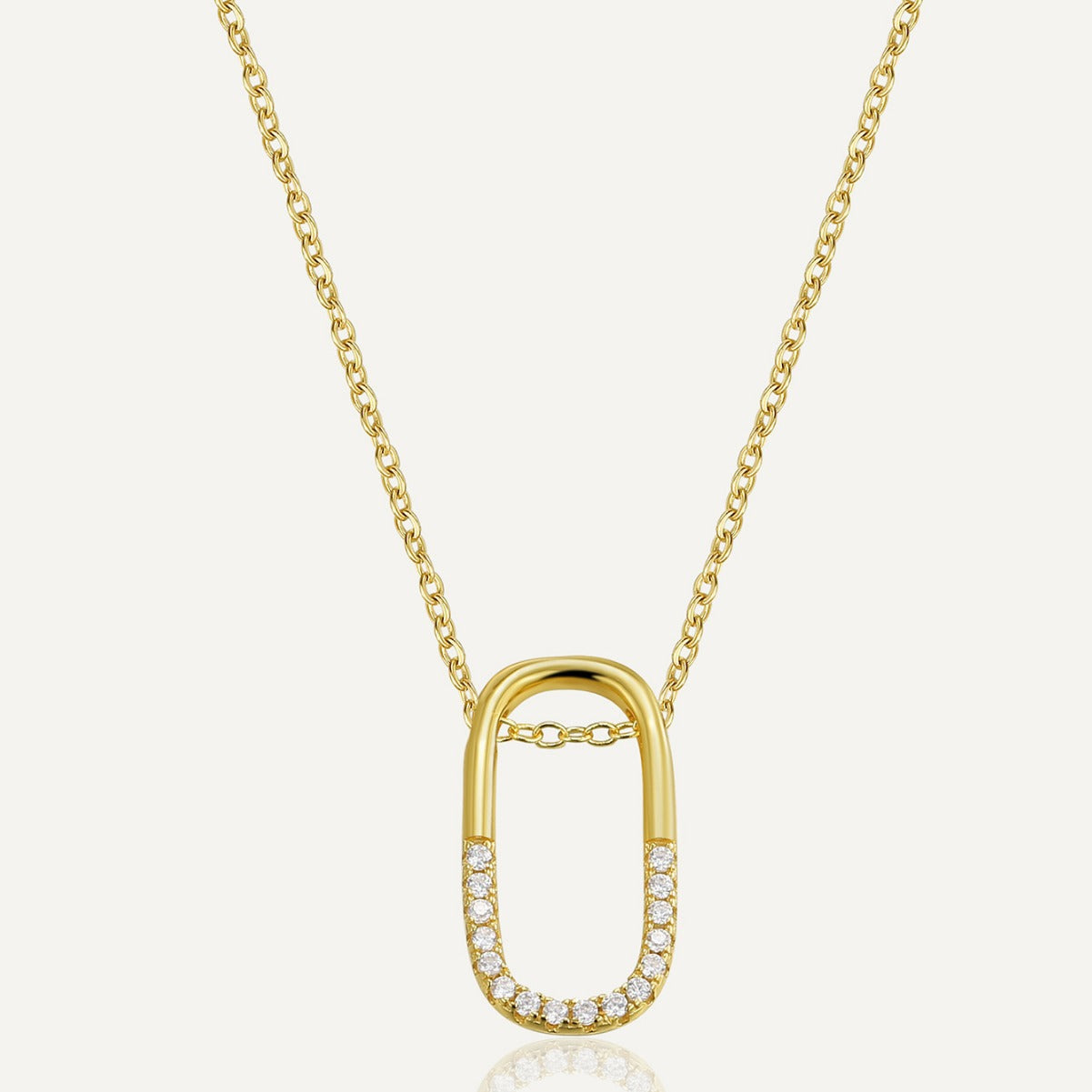 S925 Silver Lucky Switch Oval Necklace Clavicle Chain