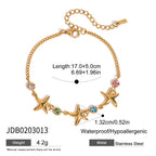 Zircon Starfish Bracelet Stainless Steel Jewelry for Women Non-Fading Jewelry