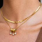 2H18K Gold Stainless Steel Rhinestone Necklace Accessories Women's Non-Fading Necklace