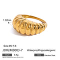 Cubic Zirconia Stainless Steel Ring in Gold-Tone — Minimal Edit with a refined design profile