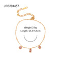 18K Gold-Plated Stainless Steel Square Pendant Bracelet — jewelry construction