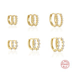 S925Sterling Silver Round Micro Pave Zircon Trendy Ear Cuff Stud Earrings Hot Selling Classic Super Sparkling Diamond Earrings