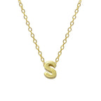 Sterling Silver 26 Letter Pendant Necklace Polished Collarbone Chain