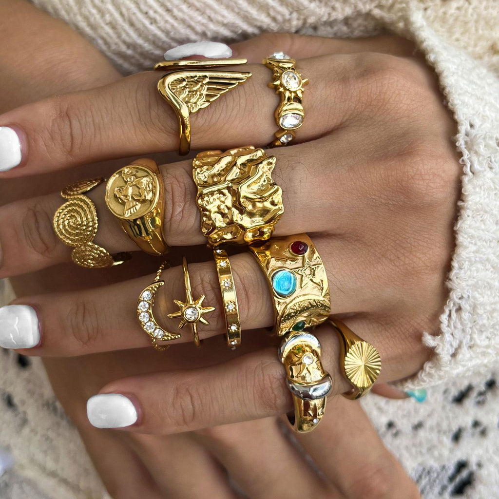 Ring Vintage Stainless Steel Jewelry for Women Non-Fading ring