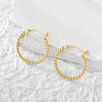 E0183Fashion Twisted Cable Braid18K Earrings for Women Simple Minimalist Style Hoop Jewelry