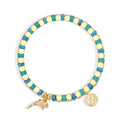 Gold-Plated Turquoise Beaded Pendant Bracelet — jewelry construction