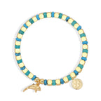 B0328 Ocean Dolphin Pendant Beaded Bracelet Fashion Bohemian Blue Turquoise Bracelet