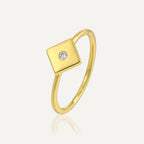 SR0021 S925Quadrilateral Fashion Inlaid Zircon Simple