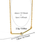 N0005Geometric Fashion gold Women's Necklace Simple Short Zircon Smiley Face Collarbone Chain New Trend