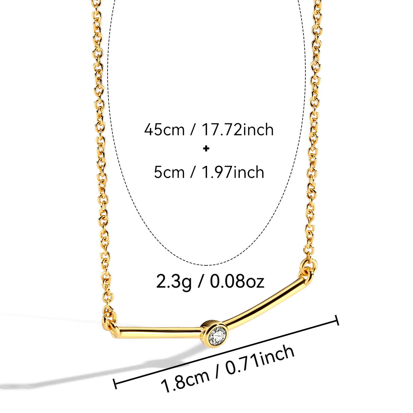 N0005Geometric Fashion gold Women's Necklace Simple Short Zircon Smiley Face Collarbone Chain New Trend