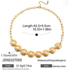 2H Pearl Necklace Collarbone Chain Non-Fading Jewelry Stainless Steel Accessories